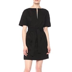 Theory Organic Crunch Linen Belted Shift Dress Size 8 Missing Belt